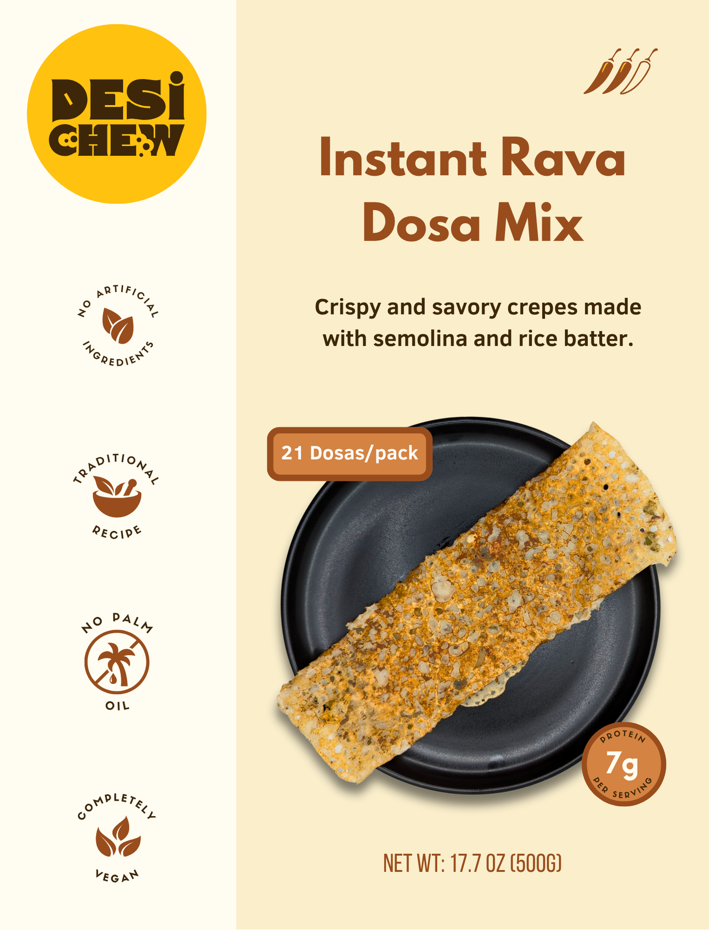 Instant Rava Dosa Mix, Soak and pour
