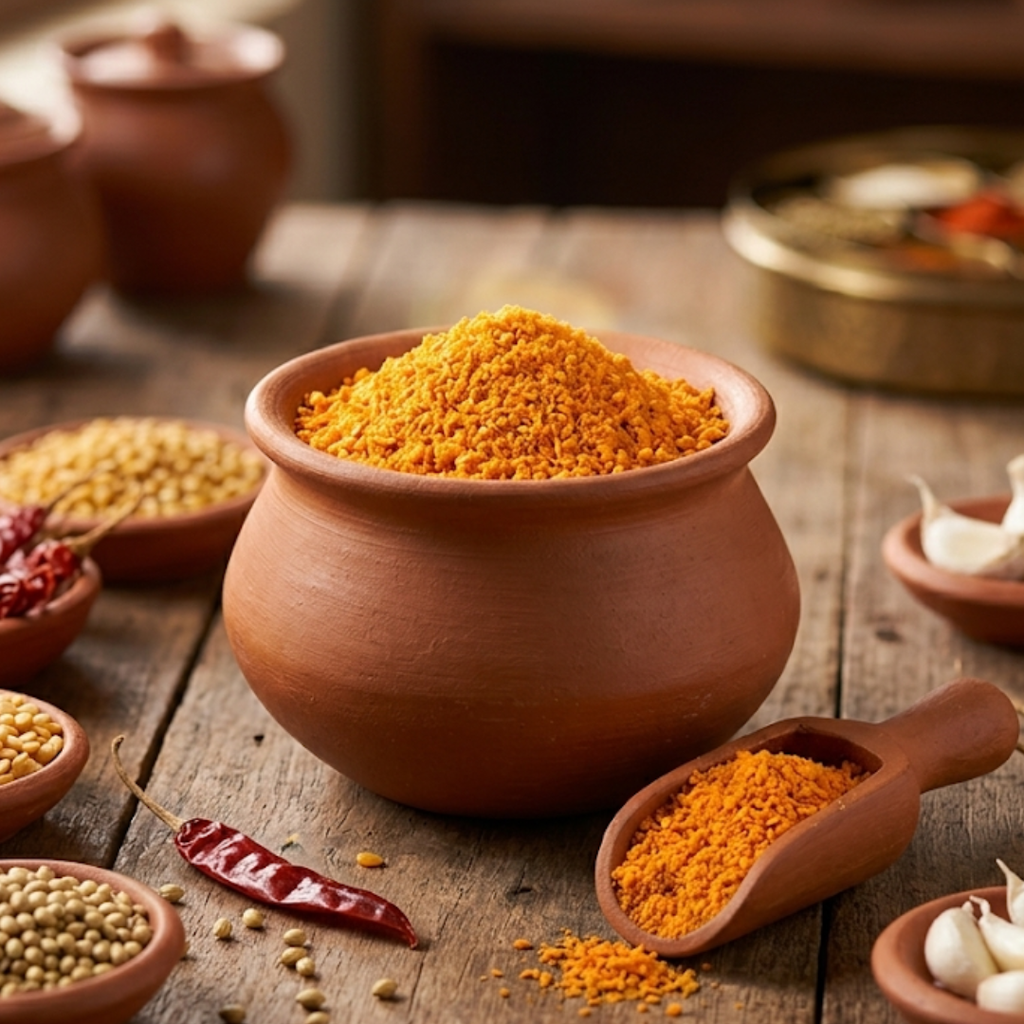 Andhra Paruppu Pudi, Perfect with steaming rice