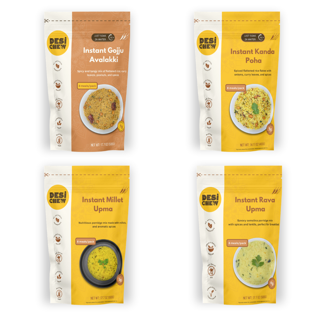 Desi Chew Travel Combo, Great for Travel, Perfect for Camping, 30 meals/combo (15% Off)