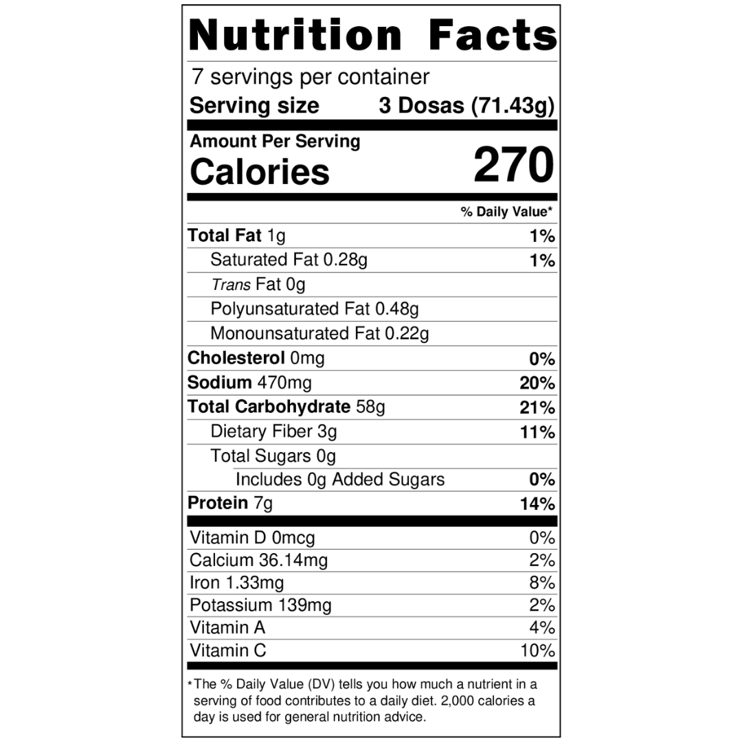 Instant Rava Dosa Mix, Soak and pour, 21 dosas/pack