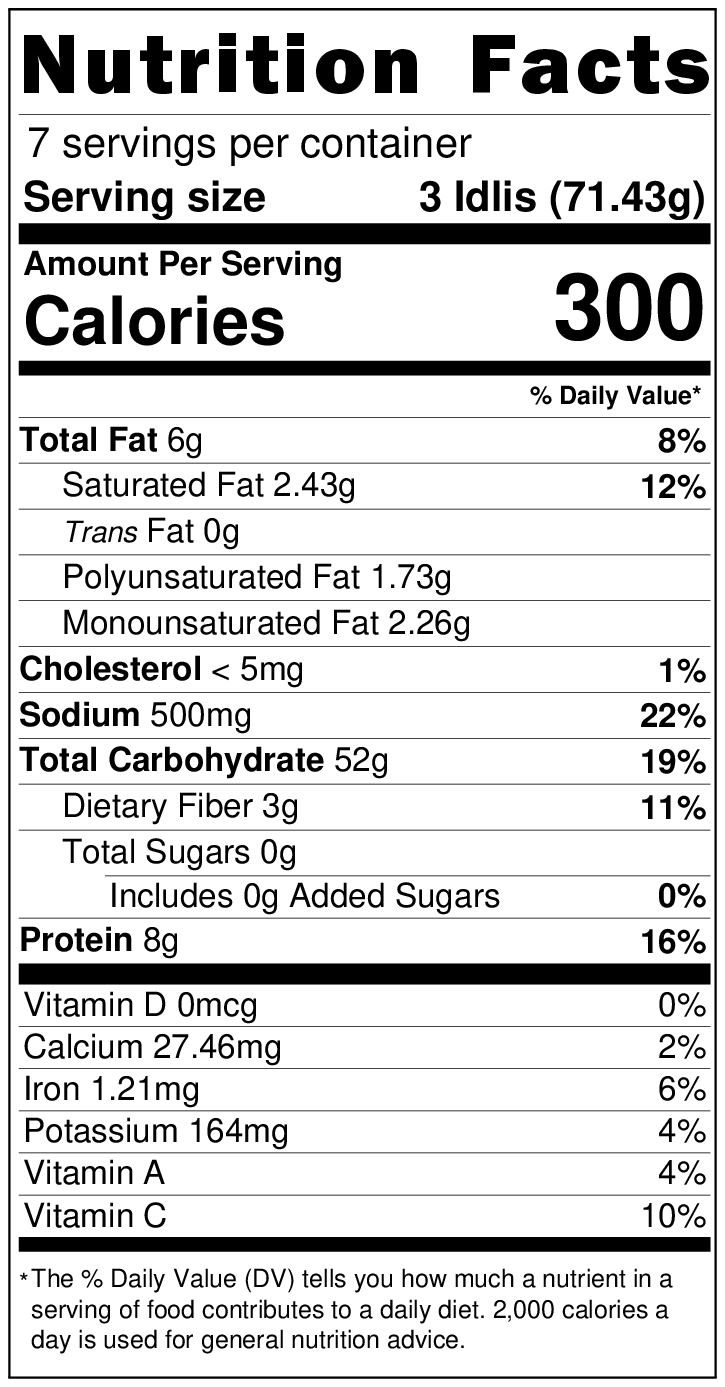 Instant Rava Idli Mix, Soak and steam, 21 Idlis/pack