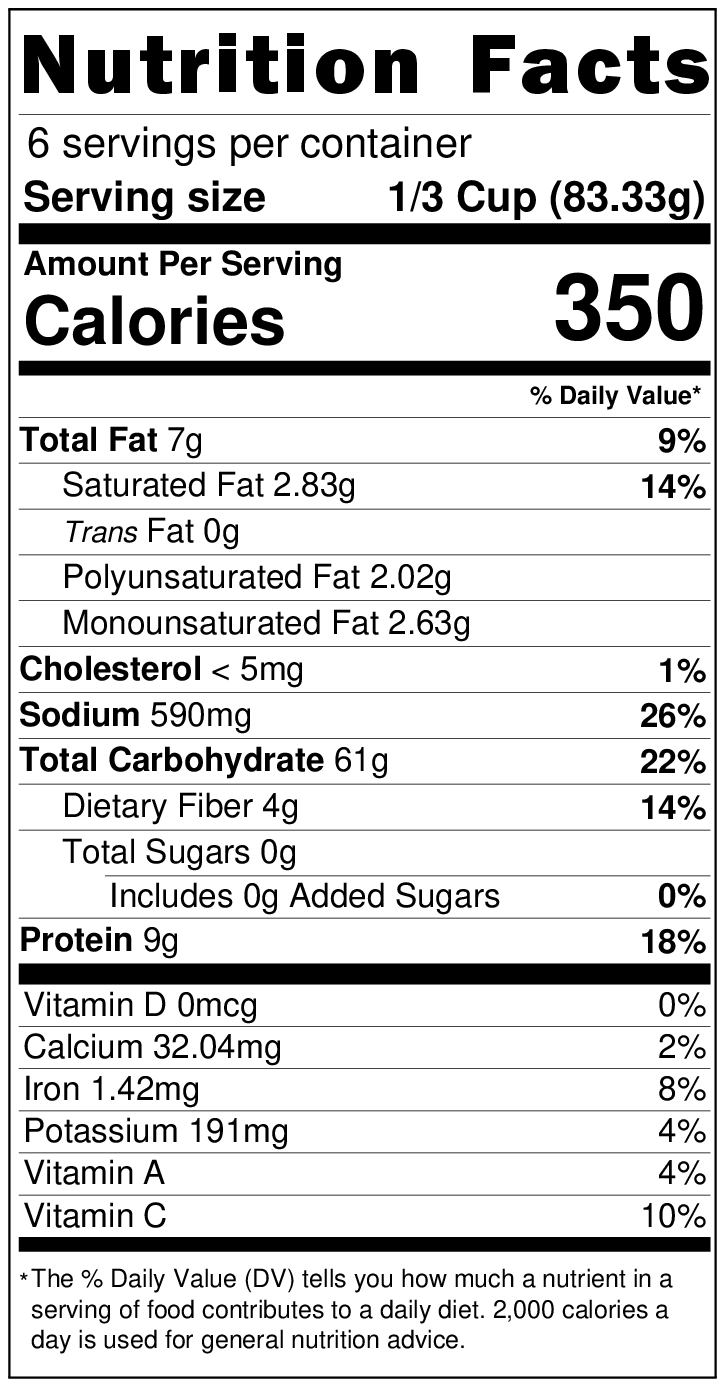 Instant Rava Upma Mix, 6 meals/pack