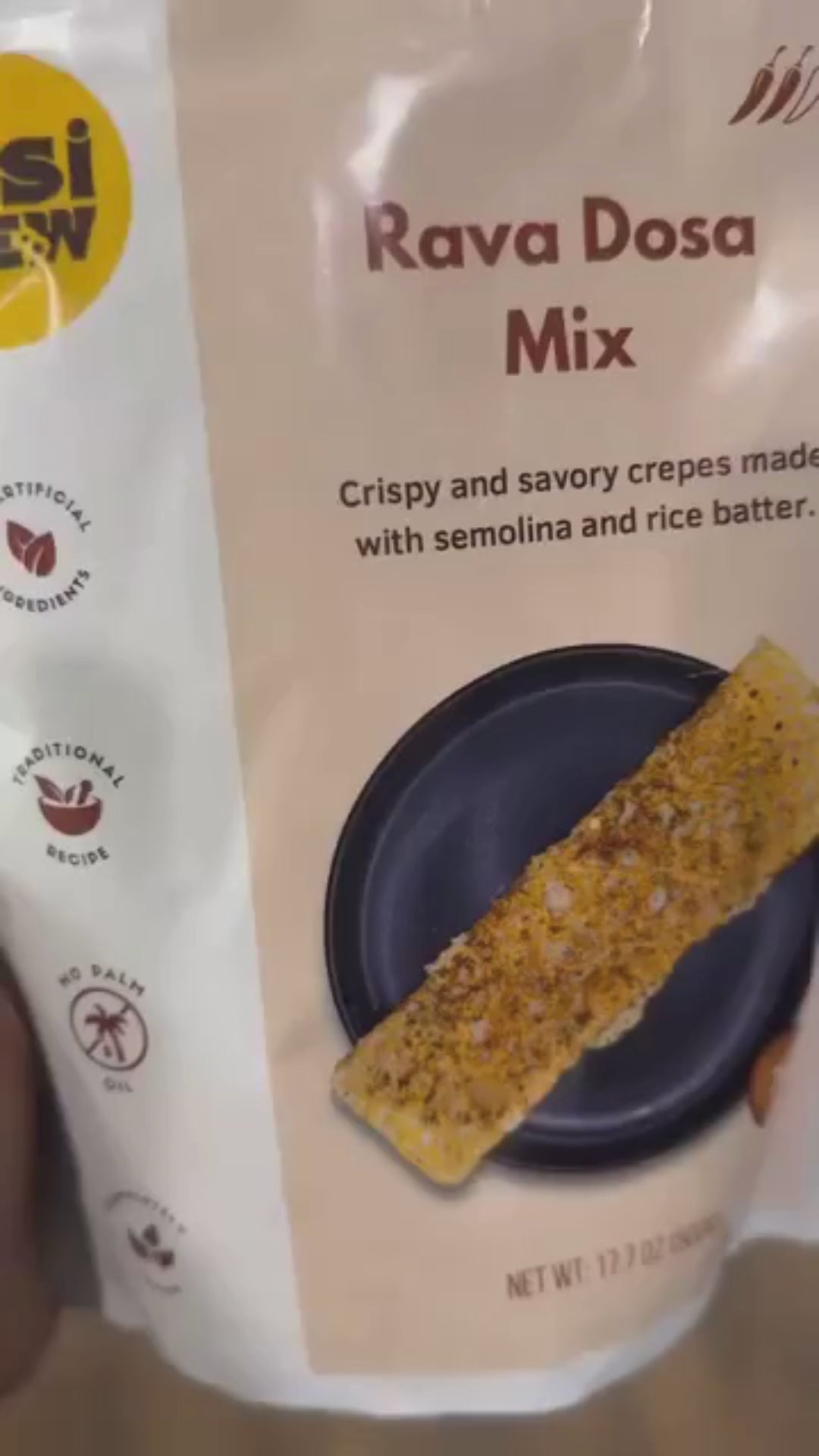 Instant Rava Dosa Mix, Soak and pour, 21 dosas/pack