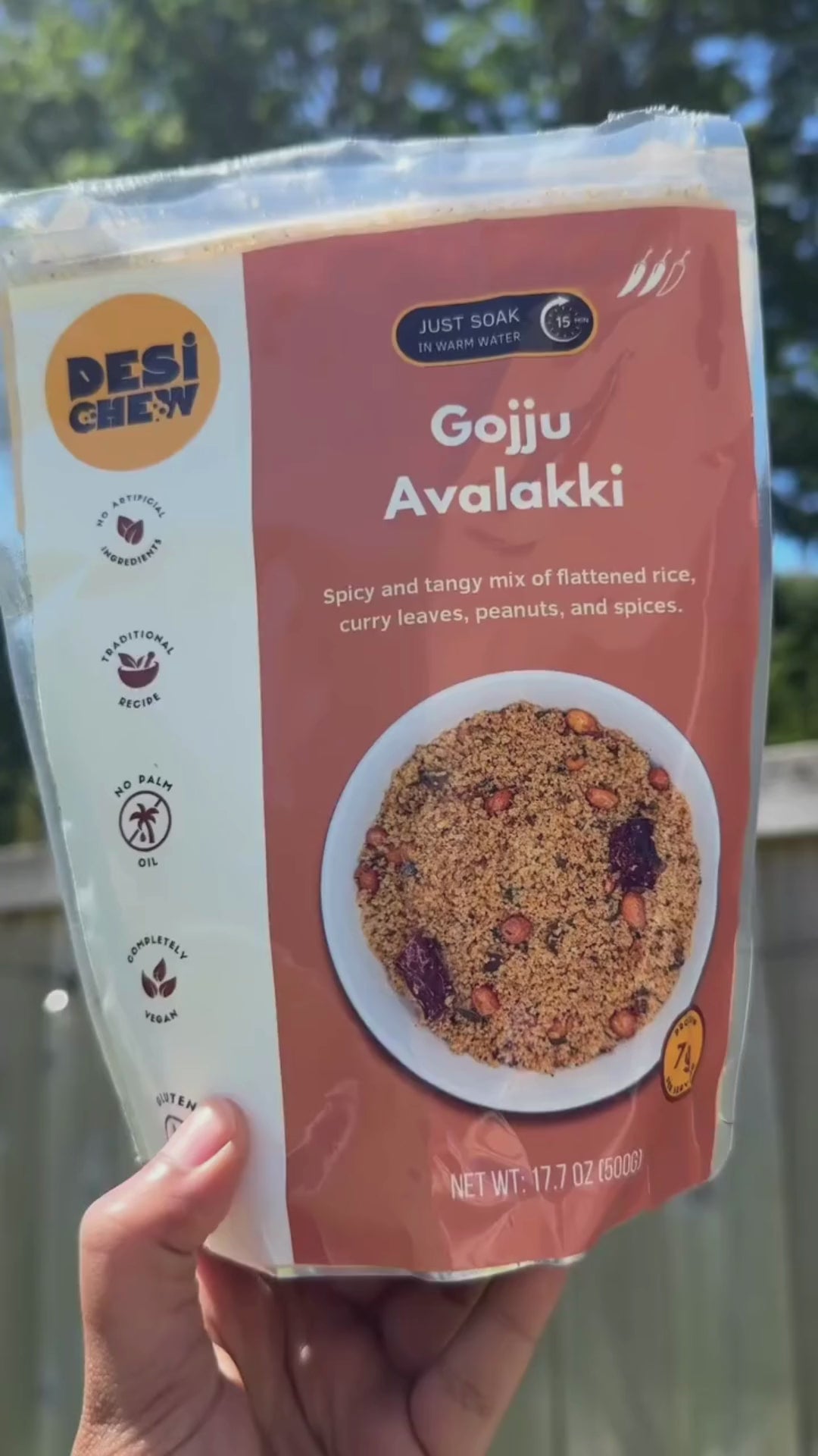 Instant Gojju Avalakki Mix, Just add water, Perfect for Camping, 8 meals/pack